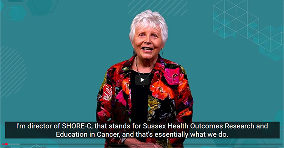 Screenshot of the film of Prof Fallowfield talking about SHORE-C